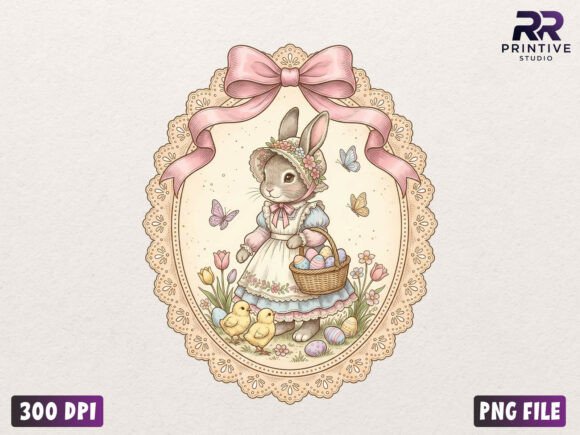 Download Vintage Easter Bunny Girl PNG - Png Collection