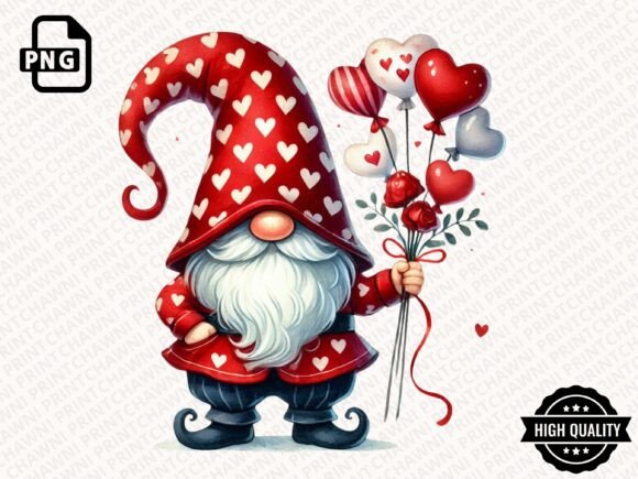 Download Watercolor Valentines Gnome Clipart PNG - Png Collection