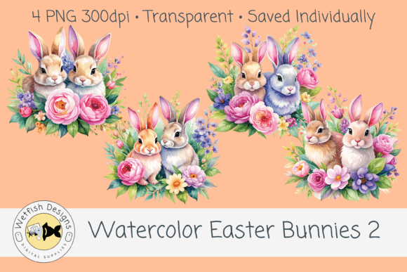 Download Watercolor PNG Easter Bunnies 2 - Png Collection
