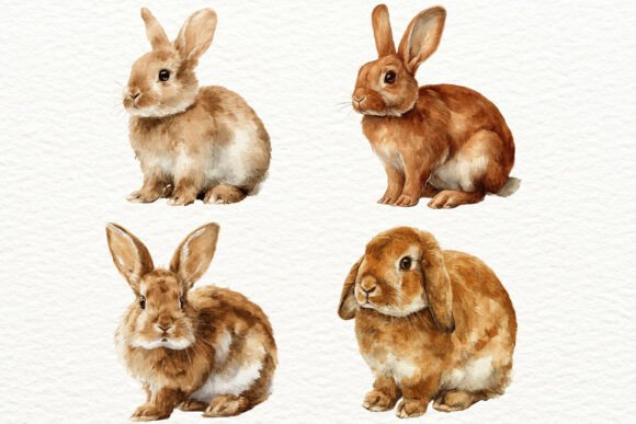 Download 16 PNG Watercolor Rabbit Clipart - Rabbit Collection
