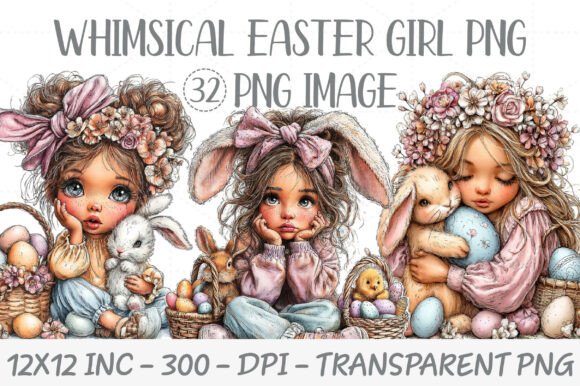 Download Whimsical Easter Girl PNG Clipart Bundle - Png Collection