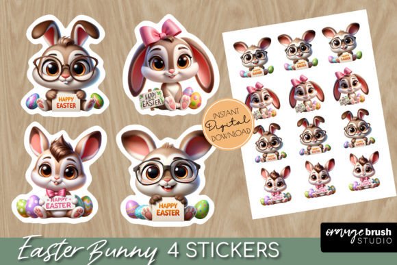 Download Cute Easter Bunny Stickers PNG for Kids - Png Collection