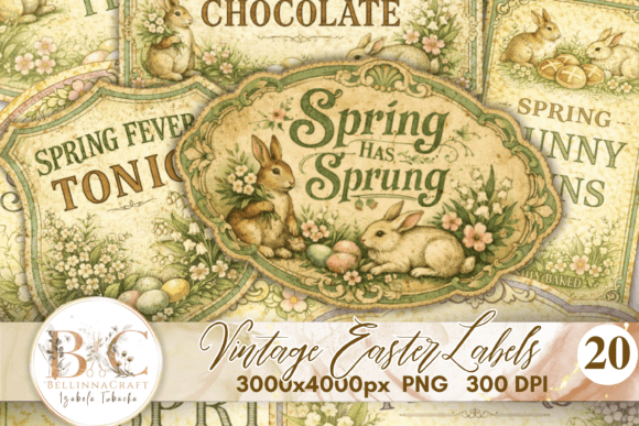 Download Vintage Easter Labels PNG - Png Collection