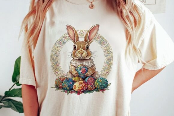 Download Artistic Easter Bunny Ornate Eggs Png - Png Collection
