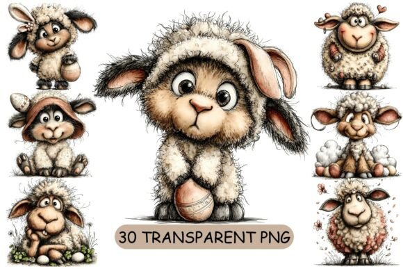 Download 30 Easter Lamb PNG Clipart Bundle - Png Collection