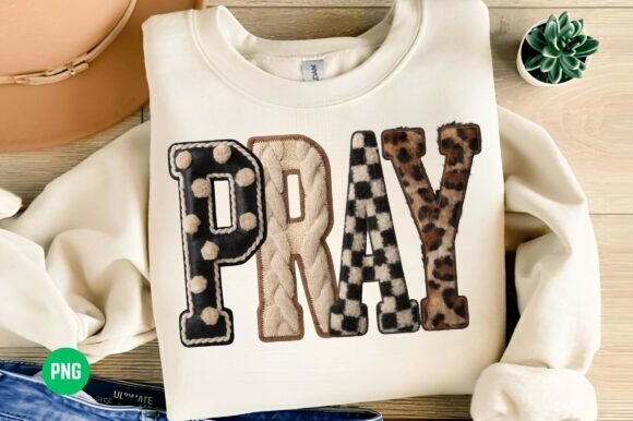 Download PRAY PNG, Crochet Christian Checkered - Png Collection