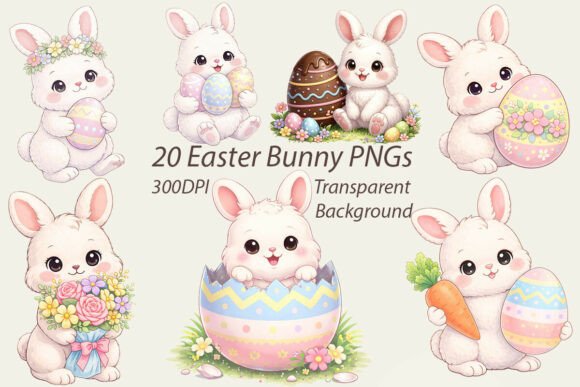 Download Easter Bunny PNG Bundle 20 Designs - Png Collection