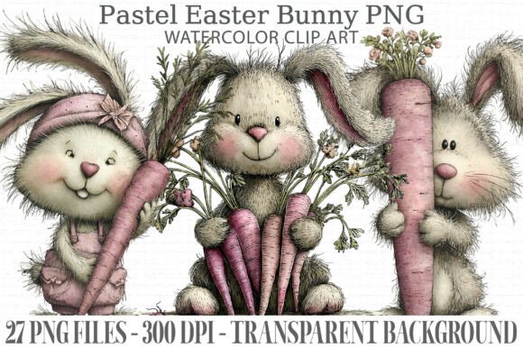Download Pastel Easter Bunny PNG Bundle - Png Collection