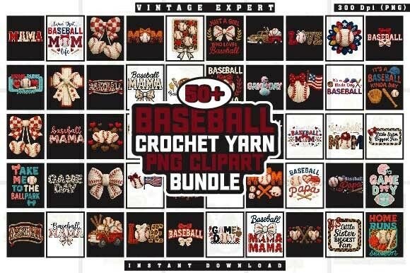 Download Baseball Faux Crochet Yarn PNG Bundle - Png Collection