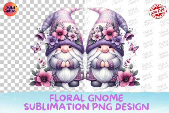 Download Floral Gnome Sublimation PNG Design - Png Collection