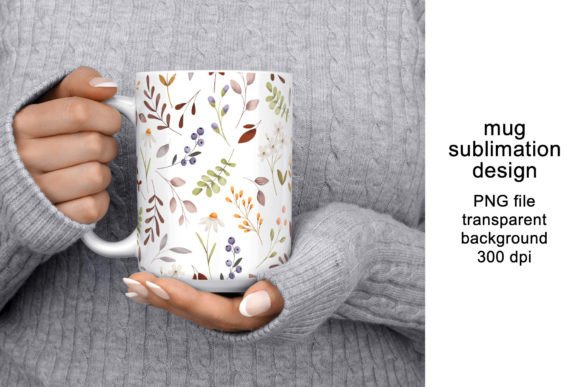 Download Mug Design, Wrap with Flowers, PNG. - Png Collection