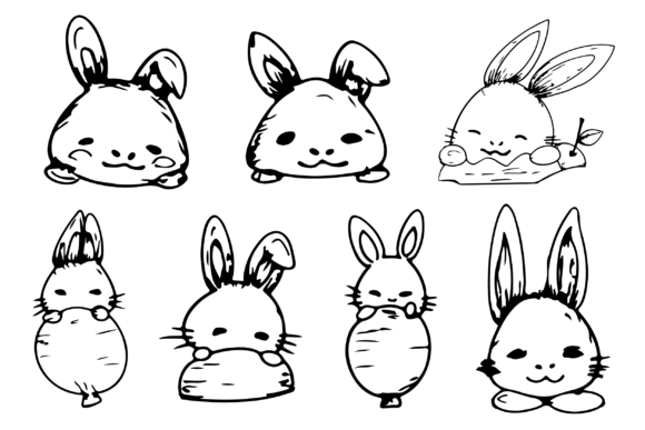 Download Hand Drawn Easter Rabbit Set - Rabbit Collection