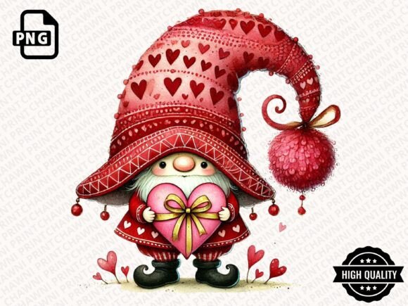 Download Watercolor Valentines Gnome Clipart PNG - Png Collection