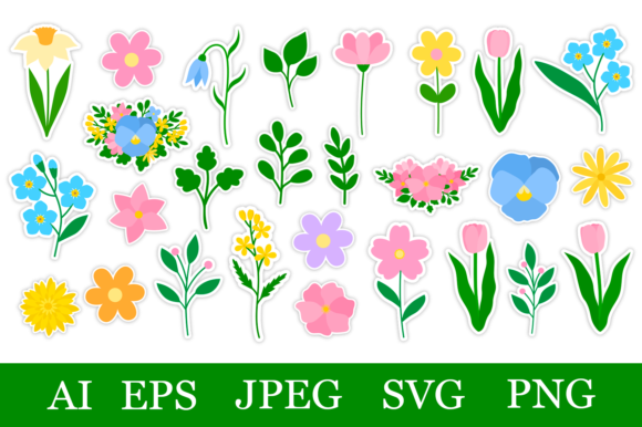 Download Spring Flowers Stickers Printable PNG - Png Collection