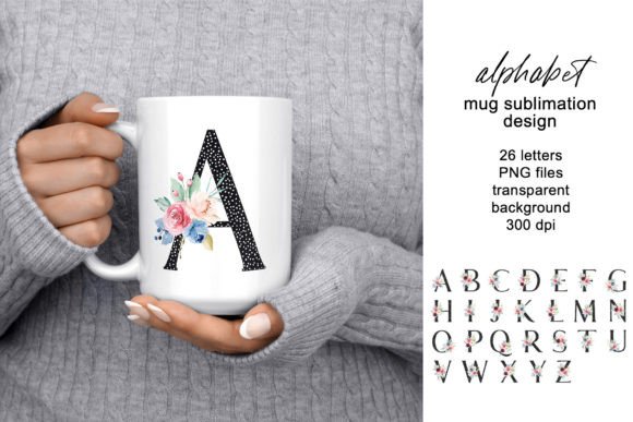 Download Mug Design, Floral Monogram, Flowers PNG - Png Collection