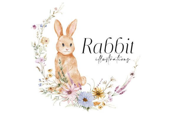 Download Watercolor Rabbit Illustrations - Rabbit Collection