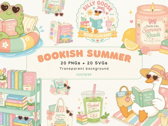Download Bookish Summer Cliparts Cute Reading PNG - Png Collection