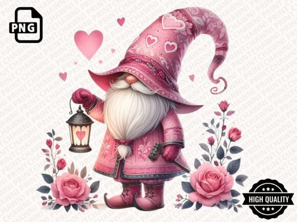 Download Watercolor Valentines Gnome Clipart PNG - Png Collection