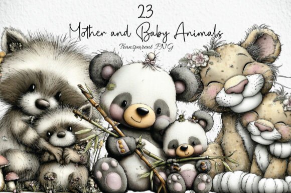 Download Mother and Baby Animals Clipart PNG - Png Collection