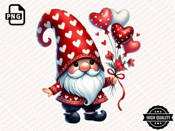 Download Watercolor Valentines Gnome Clipart PNG - Png Collection