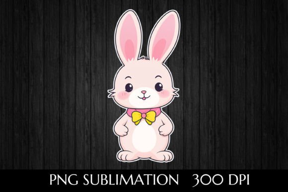Download Pink Cartoon Rabbit with Bow Tie - Rabbit Collection