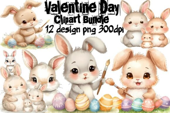 Download 🐰Valentine Day Bunny Clipart Bundle PNG - Png Collection