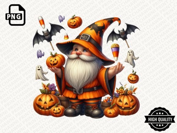 Download Watercolor Halloween Gnome Clipart PNG - Png Collection