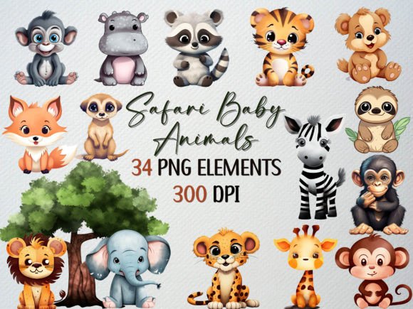 Download Safari Baby Animals Clipart, 34PNG's - Png Collection