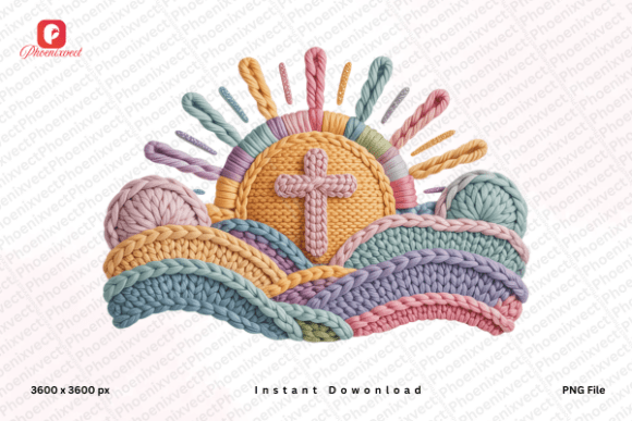 Download Crochet Christian Sunrise Cross PNG - Png Collection