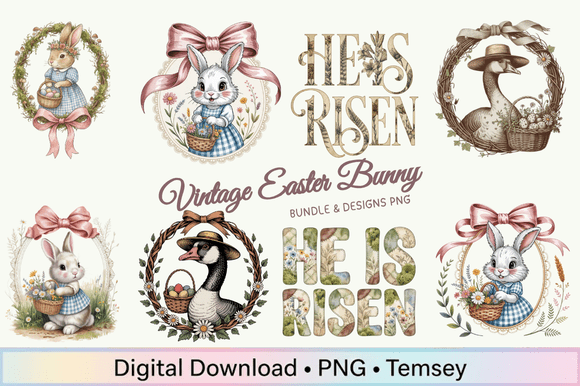 Download Vintage Easter Bunny PNG Bundle - Png Collection