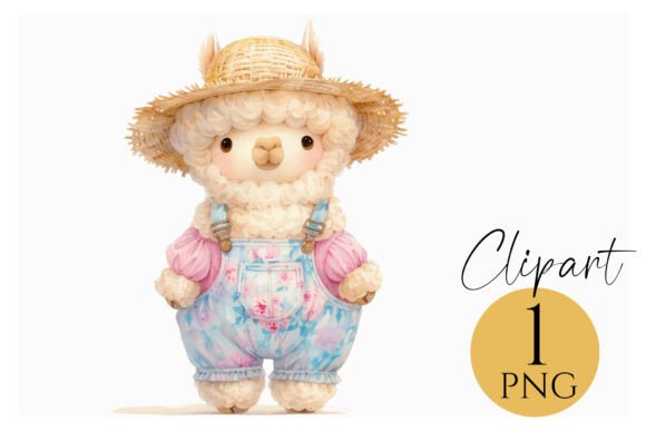 Download Cute Watercolor Llama Clipart PNG - Png Collection
