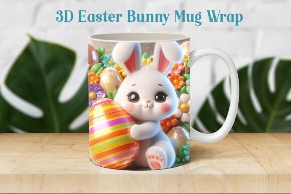 Download 3D Cute Easter Bunny Mug Wrap PNG - Png Collection