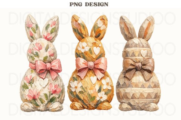 Download Floral Easter Bunny PNG Bundle, Bunny - Png Collection