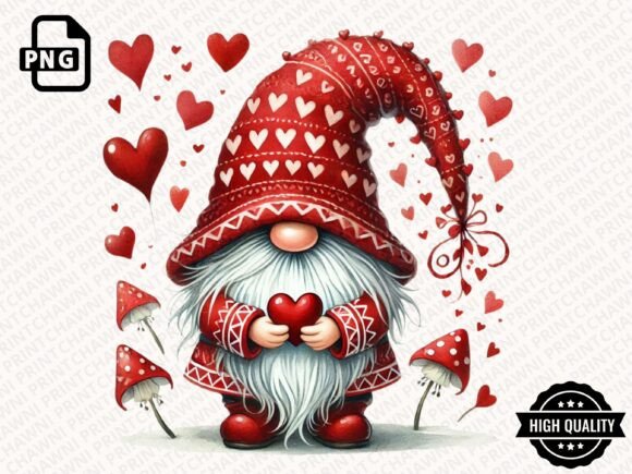 Download Watercolor Valentines Gnome Clipart PNG - Png Collection