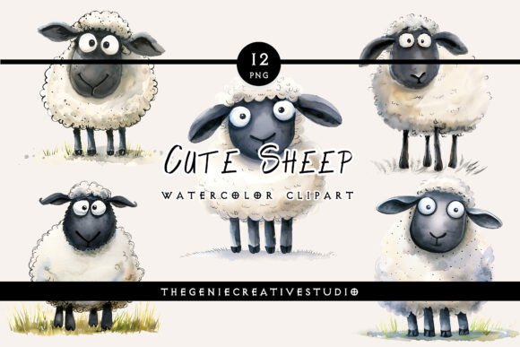 Download Cute Sheep PNG Clipart Set - Png Collection