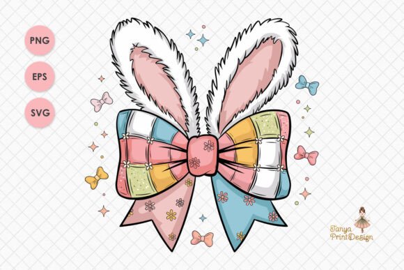 Download Bunny Ears with Bow Easter Clipart PNG - Png Collection
