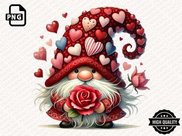 Download Watercolor Valentines Gnome Clipart PNG - Png Collection
