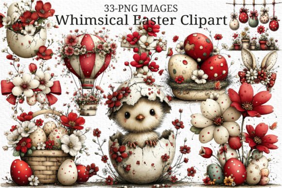 Download Whimsical Easter Clipart Png Bundle - Png Collection