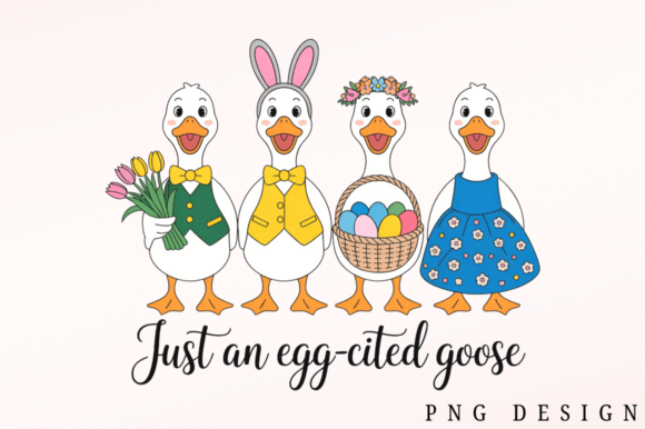 Download Just an Egg-cited Easter Goose PNG Desig - Png Collection