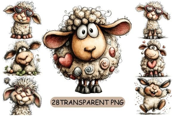 Download 28 Whimsical Sheep PNG Clipart Set - Png Collection