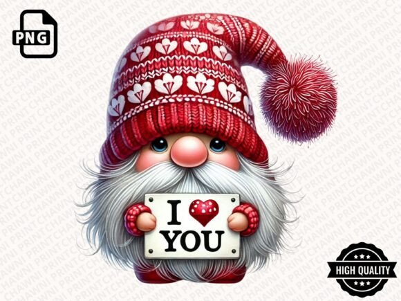 Download Watercolor Valentines Gnomes Clipart PNG - Png Collection