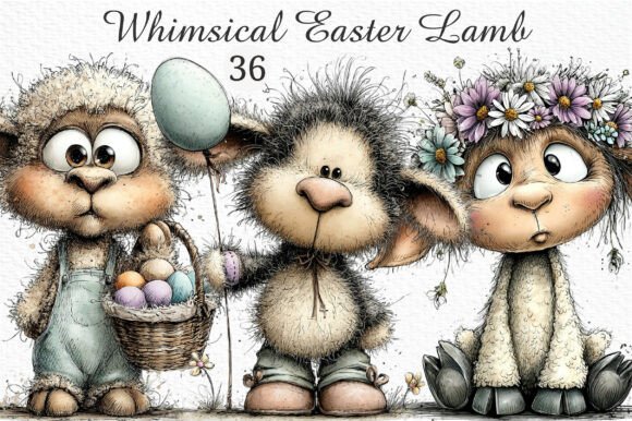 Download Whimsical Easter Lamb Clipart Png - Png Collection