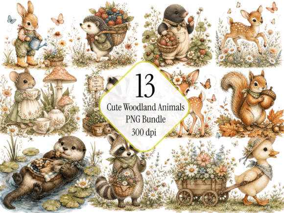 Download Cute Woodland Animals PNG Bundle - Png Collection