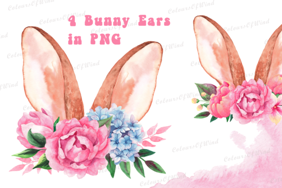 Download Watercolor Easter Bunny Ears PNG Clipart - Png Collection