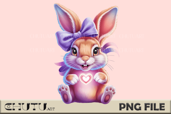 Download Cute Bunny with Bow PNG - Png Collection