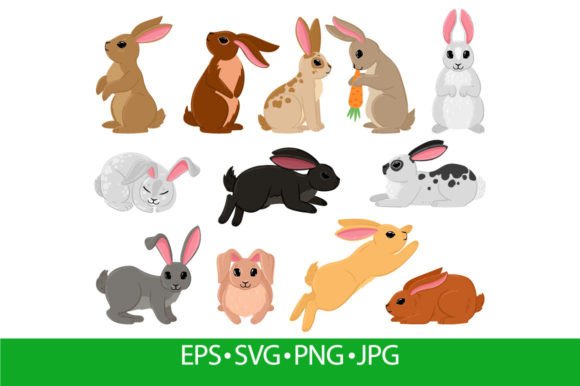 Download Cartoon Cute Rabbits, Spring Bunny Brown - Rabbit Collection
