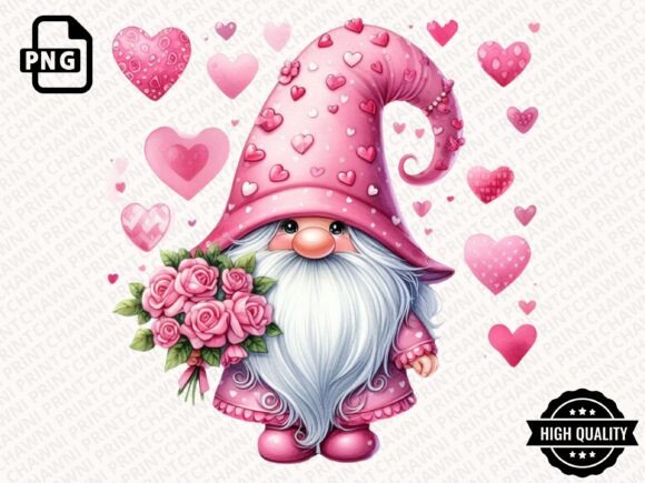Download Watercolor Valentines Gnome Clipart PNG - Png Collection