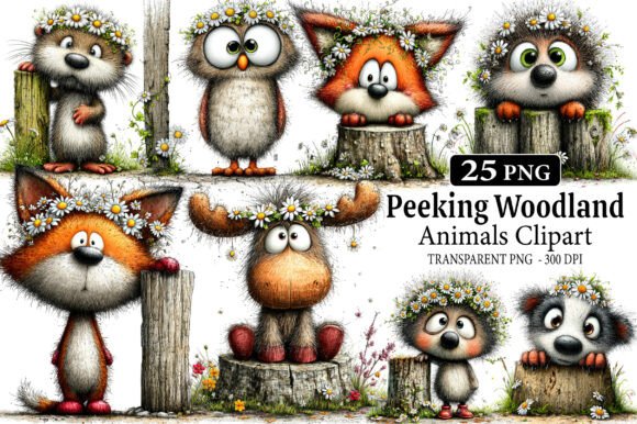 Download Peeking Woodland Animals PNG Clipart - Png Collection