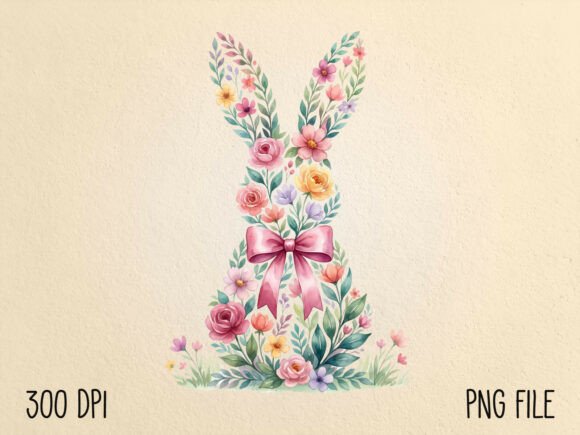Download Floral Easter Bunny Sublimation PNG - Png Collection