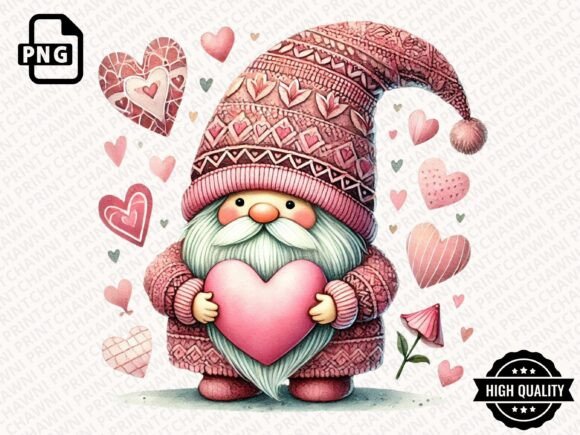 Download Watercolor Valentines Gnome Clipart PNG - Png Collection